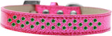 Sprinkles Ice Cream Dog Collar Emerald Green Crystals