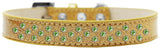 Sprinkles Ice Cream Dog Collar Lime Green Crystals