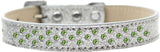 Sprinkles Ice Cream Dog Collar Lime Green Crystals