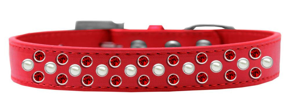 Sprinkles Dog Collar Pearl And Red Crystals