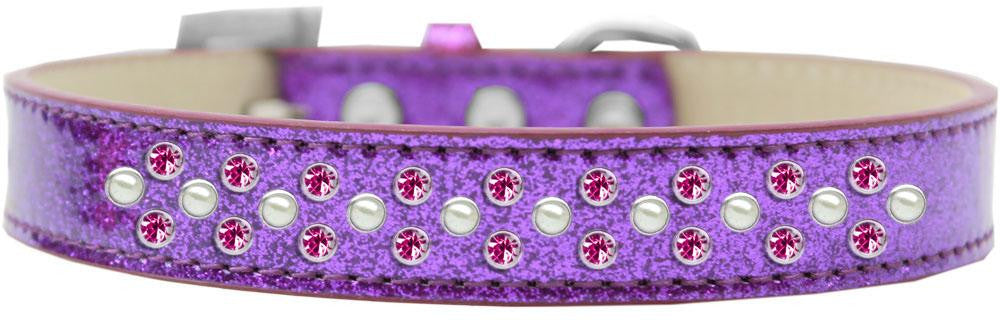 Sprinkles Ice Cream Dog Collar Pearl And Bright Pink Crystals