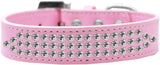 Three Row Clear Crystal Dog Collar