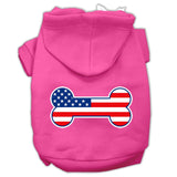 Bone Shaped American Flag Screen Print Pet Hoodies