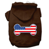 Bone Shaped American Flag Screen Print Pet Hoodies