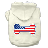 Bone Shaped American Flag Screen Print Pet Hoodies