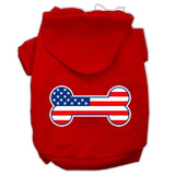 Bone Shaped American Flag Screen Print Pet Hoodies