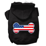 Bone Shaped American Flag Screen Print Pet Hoodies