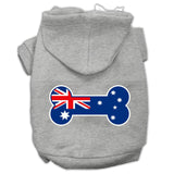 Bone Shaped Australian Flag Screen Print Pet Hoodies