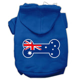 Bone Shaped Australian Flag Screen Print Pet Hoodies