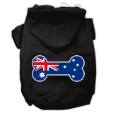 Bone Shaped Australian Flag Screen Print Pet Hoodies