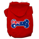 Bone Shaped Australian Flag Screen Print Pet Hoodies