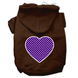 Purple Swiss Dot Heart Screen Print Pet Hoodies