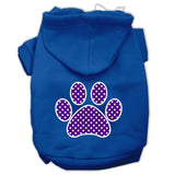 Purple Swiss Dot Paw Screen Print Pet Hoodies