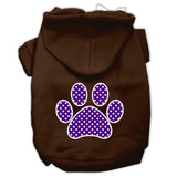 Purple Swiss Dot Paw Screen Print Pet Hoodies