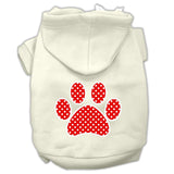 Red Swiss Dot Paw Screen Print Pet Hoodies