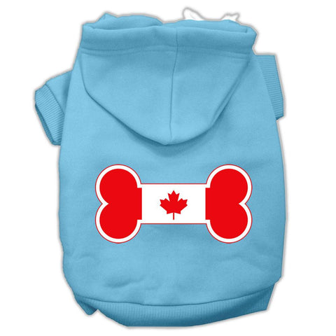 Bone Shaped Canadian Flag Screen Print Pet Hoodies