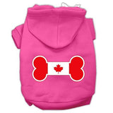 Bone Shaped Canadian Flag Screen Print Pet Hoodies