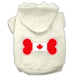 Bone Shaped Canadian Flag Screen Print Pet Hoodies