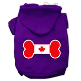 Bone Shaped Canadian Flag Screen Print Pet Hoodies