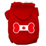 Bone Shaped Canadian Flag Screen Print Pet Hoodies