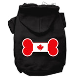 Bone Shaped Canadian Flag Screen Print Pet Hoodies