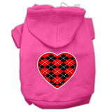 Argyle Heart  Screen Print Pet Hoodies