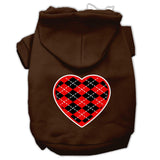 Argyle Heart  Screen Print Pet Hoodies