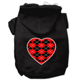 Argyle Heart  Screen Print Pet Hoodies