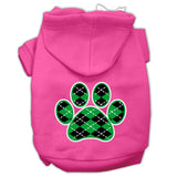 Argyle Paw Green Screen Print Pet Hoodies