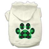 Argyle Paw Green Screen Print Pet Hoodies