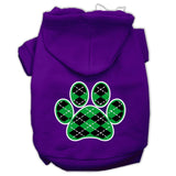 Argyle Paw Green Screen Print Pet Hoodies