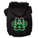 Argyle Paw Green Screen Print Pet Hoodies