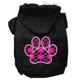 Argyle Paw Pink Screen Print Pet Hoodies