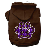 Argyle Paw Purple Screen Print Pet Hoodies