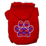 Argyle Paw Purple Screen Print Pet Hoodies