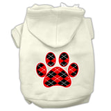 Argyle Paw  Screen Print Pet Hoodies