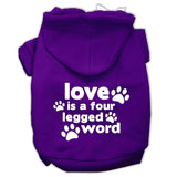 Love Is A Four Leg Word Screen Print Pet Hoodies