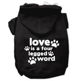 Love Is A Four Leg Word Screen Print Pet Hoodies