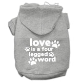 Love Is A Four Leg Word Screen Print Pet Hoodies