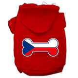 Bone Shaped Czech Republic Flag Screen Print Pet Hoodies