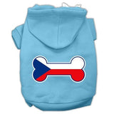 Bone Shaped Czech Republic Flag Screen Print Pet Hoodies