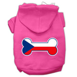 Bone Shaped Czech Republic Flag Screen Print Pet Hoodies