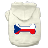 Bone Shaped Czech Republic Flag Screen Print Pet Hoodies