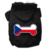 Bone Shaped Czech Republic Flag Screen Print Pet Hoodies