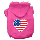 American Flag Heart Screen Print Pet Hoodies