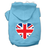 British Flag Heart Screen Print Pet Hoodies