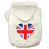 British Flag Heart Screen Print Pet Hoodies