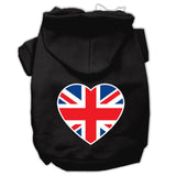 British Flag Heart Screen Print Pet Hoodies