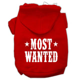 Most Wanted Screen Print Pet Hoodies