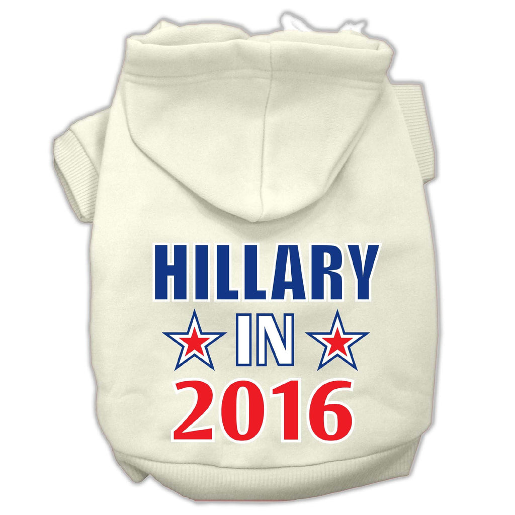 Hillary in 2016 Election Screenprint Pet Hoodies Cream Size S (10)